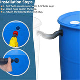 1.25" Diameter Rain Barrel Connector Hose Connect Downspout Diverter to Rainwater Barrel or Link 2 Rain Water Barrels to Store More Water for Home Garden Outdoor Chores