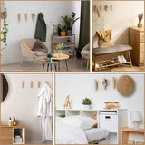 4 Pack Wood Wall Hooks Natural Wooden Coat Hooks Hat Hooks No Damage for Hanging Towels Clothes Adhesive Modern Home Decorative Gift In Australia - Darrahopens