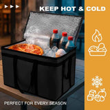 Insulated Food Delivery Bag Cooler Bags Keep Food Warm Catering Therma for doordash Catering cooler bags insulated catering bag   shopper accessories hot  (Black) In Australia - Darrahopens