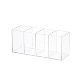 Clear Acrylic Pen Holder Makeup Brushes Organizer Holder Eyebrow Pen Container Bathroom Storage Square Cube Deep Organizer Countertop Storage Pencil Display