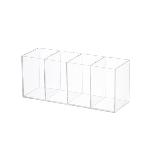 Clear Acrylic Pen Holder Makeup Brushes Organizer Holder Eyebrow Pen Container Bathroom Storage Square Cube Deep Organizer Countertop Storage Pencil Display