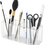 Clear Acrylic Pen Holder Makeup Brushes Organizer Holder Eyebrow Pen Container Bathroom Storage Square Cube Deep Organizer Countertop Storage Pencil Display In Australia - Darrahopens