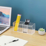 Clear Acrylic Pen Holder Makeup Brushes Organizer Holder Eyebrow Pen Container Bathroom Storage Square Cube Deep Organizer Countertop Storage Pencil Display In Australia - Darrahopens