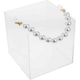 Transparent Wedding Gift Storage Girl's Flower Basket Transparent Flower Basket Wedding Pearl Handle Gift Box (12 * 12 * 12cm) In Australia - Darrahopens