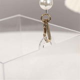 Transparent Wedding Gift Storage Girl's Flower Basket Transparent Flower Basket Wedding Pearl Handle Gift Box (12 * 12 * 12cm) In Australia - Darrahopens