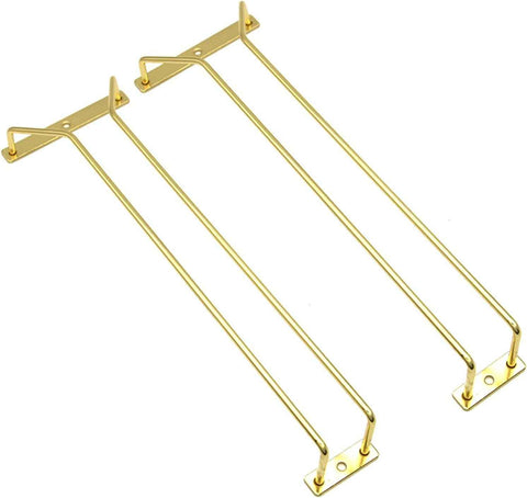35cm Gold Wine Glass Rack, Under Cabinet Wine Glass Holder Stainless Steel Stemware Rack - Hanging Stemware Holder for Cabinet Kitchen Bar, Set of 2 In Australia - Darrahopens