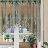 Half curtain lace decoration coffee curtain dust blocking curtain atmosphere curved curtain non perforated partition curtain bedroom（Green200*100cm） In Australia - Darrahopens