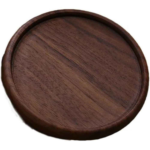 Wooden Black Round Tea Cup Tray Home Serving Plate Tea Coasters for Coffee Wooden for Drinks Bottom for Drinking Cup Coaster Wood 1Pcs（carbon black） In Australia - Darrahopens