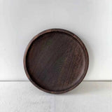 Wooden Black Round Tea Cup Tray Home Serving Plate Tea Coasters for Coffee Wooden for Drinks Bottom for Drinking Cup Coaster Wood 1Pcs（carbon black） In Australia - Darrahopens