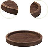 Wooden Black Round Tea Cup Tray Home Serving Plate Tea Coasters for Coffee Wooden for Drinks Bottom for Drinking Cup Coaster Wood 1Pcs（carbon black） In Australia - Darrahopens