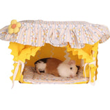 Dutch Pig Tunnel House Hamster Avoidance House Manufacturer Direct Sales Four Seasons Tassel Dutch Pig Nest (Yellow small） In Australia - Darrahopens