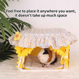 Dutch Pig Tunnel House Hamster Avoidance House Manufacturer Direct Sales Four Seasons Tassel Dutch Pig Nest (Yellow small） In Australia - Darrahopens