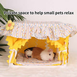 Dutch Pig Tunnel House Hamster Avoidance House Manufacturer Direct Sales Four Seasons Tassel Dutch Pig Nest (Yellow small） In Australia - Darrahopens