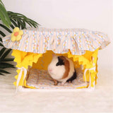 Dutch Pig Tunnel House Hamster Avoidance House Manufacturer Direct Sales Four Seasons Tassel Dutch Pig Nest (Yellow small） In Australia - Darrahopens