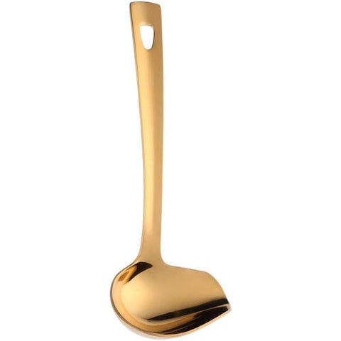 403  Stainless Steel Kitchen Ladle Cooking Utensils with Handle,Heavy Duty Serving Large Soup Spoon,Dishwasher Safe(Gold) In Australia - Darrahopens