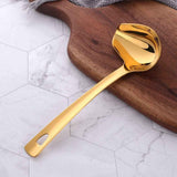 403  Stainless Steel Kitchen Ladle Cooking Utensils with Handle,Heavy Duty Serving Large Soup Spoon,Dishwasher Safe(Gold) In Australia - Darrahopens