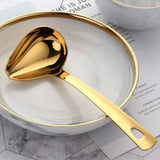403  Stainless Steel Kitchen Ladle Cooking Utensils with Handle,Heavy Duty Serving Large Soup Spoon,Dishwasher Safe(Gold) In Australia - Darrahopens