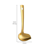 403  Stainless Steel Kitchen Ladle Cooking Utensils with Handle,Heavy Duty Serving Large Soup Spoon,Dishwasher Safe(Gold)