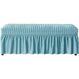 Dining Bench Soft Stretch  with Skirt Polyester Footstool Protector Bubble Lattice Piano Bench Covers for Living Room and Bedroom，M In Australia - Darrahopens