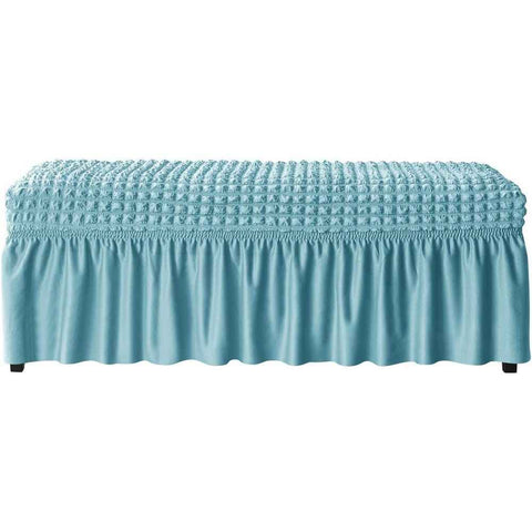 Dining Bench Soft Stretch  with Skirt Polyester Footstool Protector Bubble Lattice Piano Bench Covers for Living Room and Bedroom，M In Australia - Darrahopens