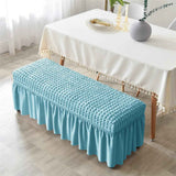 Dining Bench Soft Stretch  with Skirt Polyester Footstool Protector Bubble Lattice Piano Bench Covers for Living Room and Bedroom，M In Australia - Darrahopens