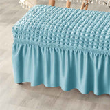 Dining Bench Soft Stretch  with Skirt Polyester Footstool Protector Bubble Lattice Piano Bench Covers for Living Room and Bedroom，M In Australia - Darrahopens