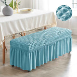Dining Bench Soft Stretch  with Skirt Polyester Footstool Protector Bubble Lattice Piano Bench Covers for Living Room and Bedroom，M In Australia - Darrahopens