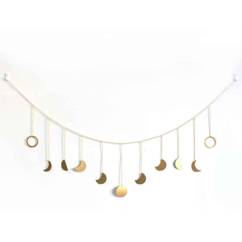 Wall Hanging Boho Aesthetic Room Decor Metal Moons Garland Hanging Art Bohemian Home Decoration for Girls Room Nursery Bedroom Livingroom Dorm, Ideal, Gold In Australia - Darrahopens