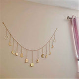 Wall Hanging Boho Aesthetic Room Decor Metal Moons Garland Hanging Art Bohemian Home Decoration for Girls Room Nursery Bedroom Livingroom Dorm, Ideal, Gold In Australia - Darrahopens