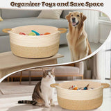 Medium Rope Basket with Handles, Medium Storage Basket, Home Decor Organizer for Towels,toys, Books & Magazines In Australia - Darrahopens