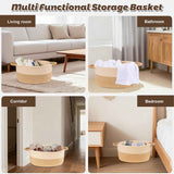 Medium Rope Basket with Handles, Medium Storage Basket, Home Decor Organizer for Towels,toys, Books & Magazines In Australia - Darrahopens
