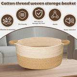 Medium Rope Basket with Handles, Medium Storage Basket, Home Decor Organizer for Towels,toys, Books & Magazines In Australia - Darrahopens