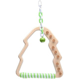 Natural Bird Swing - Tree-Shaped Parrot Perch with Bell and Cork Toys, Spinning Wooden Stand for Parakeets, Budgies, Lovebirds and Small/Medium Birds (White + Green) In Australia - Darrahopens