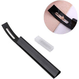 DIY Leather Surface Treatment Arc Thinning Knife Thinning Tool Leather Thinning Knife Leather Carving Tool Peeling Knife With three blades（Black） In Australia - Darrahopens
