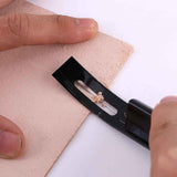 DIY Leather Surface Treatment Arc Thinning Knife Thinning Tool Leather Thinning Knife Leather Carving Tool Peeling Knife With three blades（Black） In Australia - Darrahopens