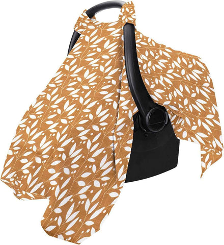 Kid Carseat Cover - Cotton Shade Canopy, Infant Shield | Long Lasting Stroller Carrier Protector, Breathable Seat Cover,Travel Baby Girl  Toddler Pram Use（yellow leaves） In Australia - Darrahopens
