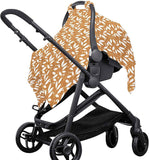 Kid Carseat Cover - Cotton Shade Canopy, Infant Shield | Long Lasting Stroller Carrier Protector, Breathable Seat Cover,Travel Baby Girl  Toddler Pram Use（yellow leaves） In Australia - Darrahopens