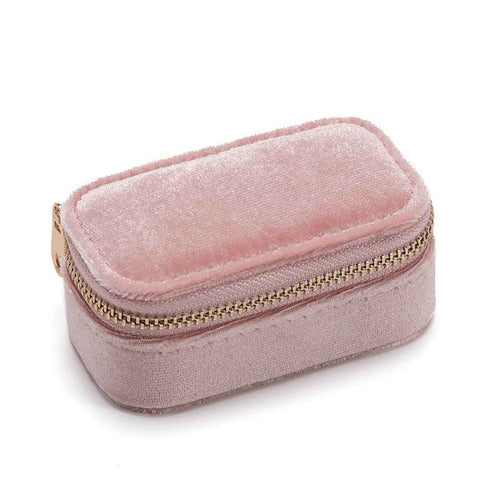 Mini Jewelry Travel Case, Velvet Small Travel Jewelry Box, Portable Jewelry Travel Organizer Box for Rings Earrings Necklaces （Pink） In Australia - Darrahopens