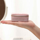 Mini Jewelry Travel Case, Velvet Small Travel Jewelry Box, Portable Jewelry Travel Organizer Box for Rings Earrings Necklaces （Pink） In Australia - Darrahopens