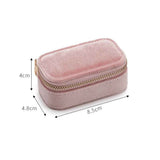 Mini Jewelry Travel Case, Velvet Small Travel Jewelry Box, Portable Jewelry Travel Organizer Box for Rings Earrings Necklaces （Pink） In Australia - Darrahopens