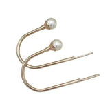 2-piece curtain fixator wall mounted curtain tie hook plastic pearl U-shaped curtain tie curtain tie suitable for home office gold color （Non screw version） In Australia - Darrahopens