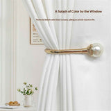 2-piece curtain fixator wall mounted curtain tie hook plastic pearl U-shaped curtain tie curtain tie suitable for home office gold color （Non screw version） In Australia - Darrahopens