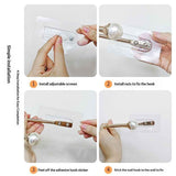 2-piece curtain fixator wall mounted curtain tie hook plastic pearl U-shaped curtain tie curtain tie suitable for home office gold color （Non screw version） In Australia - Darrahopens