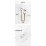 2-piece curtain fixator wall mounted curtain tie hook plastic pearl U-shaped curtain tie curtain tie suitable for home office gold color （Non screw version） In Australia - Darrahopens