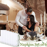 6 Set Cloth Napkins  Scalloped Embroidery Cloth Napkins Washable Polyester Table Dinner for Hotel Restaurant Weddings Events Parties (Bean green border) In Australia - Darrahopens