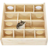 Wooden Hamster Tunnel Maze with Cover, Hideout & Tunnel Exploring Toys for Dwarf Hamsters Mice Small Gerbil In Australia - Darrahopens