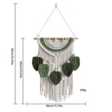 Leaves Woven Tapestry Leaf Tassel Boho Craft Chic Backdrop Macrame Wall Hanging Home Decoration for Home Dorm Wedding Bedroom In Australia - Darrahopens