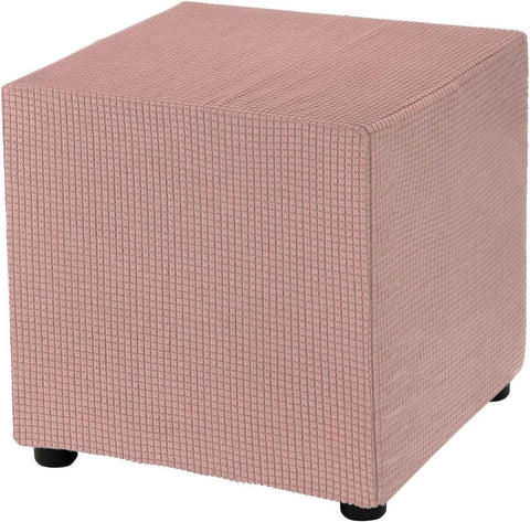 Waterproof  Cover Square Storage  Jacquard Stretch Footrest Foot Stool Cover Square Folding Storage Stool Protector with Elastic Band  Pink In Australia - Darrahopens
