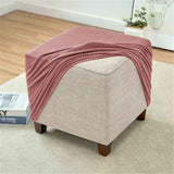 Waterproof  Cover Square Storage  Jacquard Stretch Footrest Foot Stool Cover Square Folding Storage Stool Protector with Elastic Band  Pink In Australia - Darrahopens
