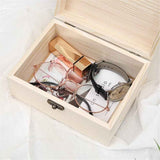 Wooden Jewelry Box Unfinished Storage Organizer Compact Rectangle for Earrings Rings Beads Home Use（20*15*9cm） In Australia - Darrahopens